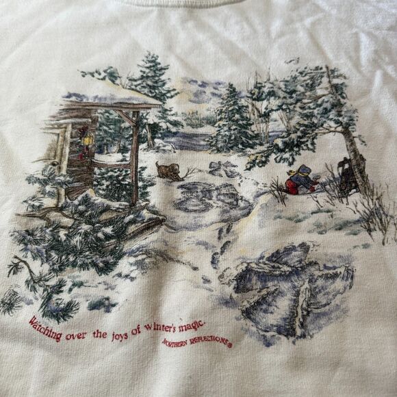 Northern Reflections Sweatshirt Crewneck Vintage 90s Graphic Winter Dog Kids XL - Picture 3 of 8